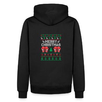 Noël Boxe Boxer Sports Force Gym Athlète - Sweat à capuche Premium bio Homme - noir - Dos - Nico (187cm)
