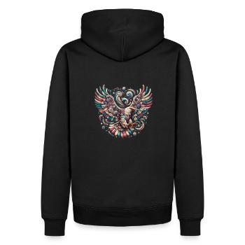 Psychedelic Eagle - Men’s Premium Organic Hoodie - black - Back - Nico (187cm)