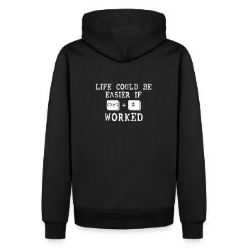 Das Leben könnte einfacher sein, wenn Strg Z funktionieren würde - Männer Premium Bio Hoodie - Schwarz - Hinten - Nico (187cm)