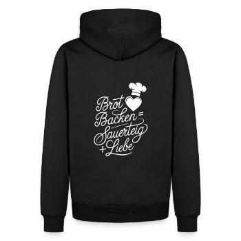 Brot Backen mit Sauerteig und Liebe - Männer Premium Bio Hoodie - Schwarz - Hinten - Nico (187cm)