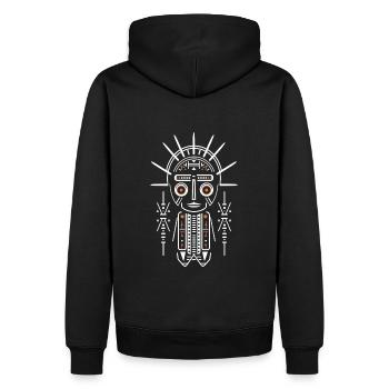 Conception de figurine vaudou drôle et folle - Sweat à capuche Premium bio Homme - noir - Dos - Nico (187cm)