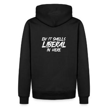 Ew es riecht liberal hier drin - Männer Premium Bio Hoodie - Schwarz - Hinten - Nico (187cm)