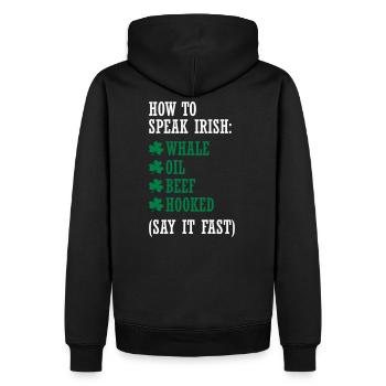 HOW TO SPEAK IRISH - Männer Premium Bio Hoodie - Schwarz - Hinten - Nico (187cm)