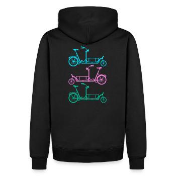 Vélos cargo colorés, - Sweat à capuche Premium bio Homme - noir - Dos - Nico (187cm)