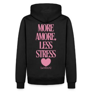 Plus d’amour, moins de stress - Sweat à capuche Premium bio Homme - noir - Dos - Nico (187cm)