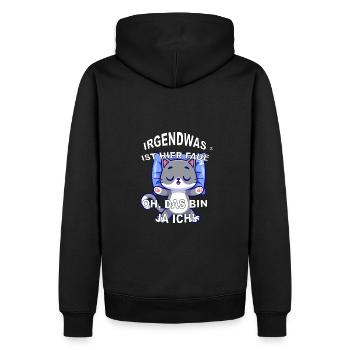 Süße Katze Faul Schlafen - Männer Premium Bio Hoodie - Schwarz - Hinten - Nico (187cm)