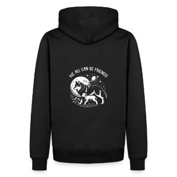 Loup et agneau, nous pouvons tous être amis - Sweat à capuche Premium bio Homme - noir - Dos - Nico (187cm)