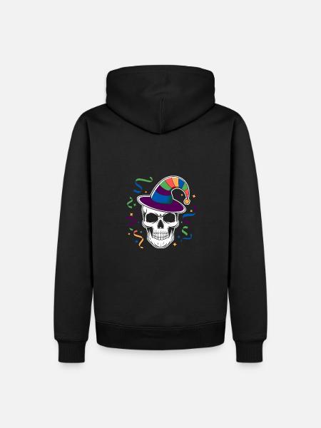 Lustiger Karneval Fasching Skull Helau - Ekologisk premiumluvtröja herr - svart