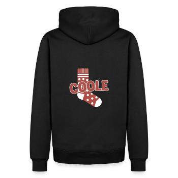 Coole Socke - lustiges Motivationsdesign - Männer Premium Bio Hoodie - Schwarz - Hinten - Nico (187cm)