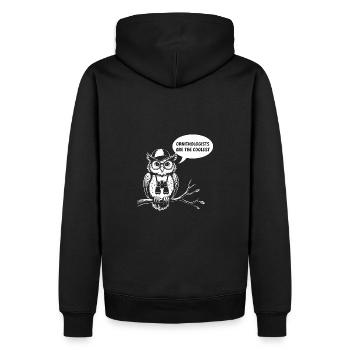 Ornithologen sind die Coolsten lustige Eule - Männer Premium Bio Hoodie - Schwarz - Hinten - Nico (187cm)