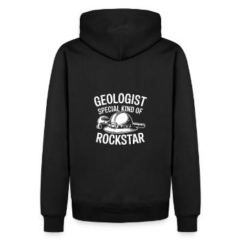 Geologists are just cool. Geologist's helmet - Men’s Premium Organic Hoodie - black - Back - Nico (187cm)