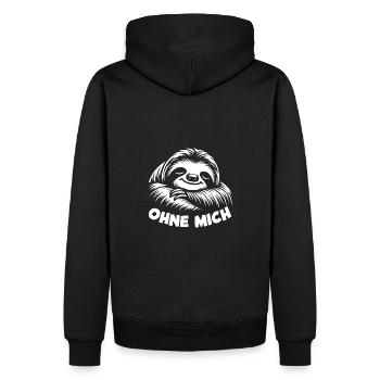 Faultier jetzt nur keinen Stress lustiger Spruch - Männer Premium Bio Hoodie - Schwarz - Hinten - Nico (187cm)