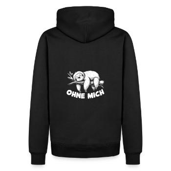 Süßes schläfriges Faultier ohne mich - Männer Premium Bio Hoodie - Schwarz - Hinten - Nico (187cm)