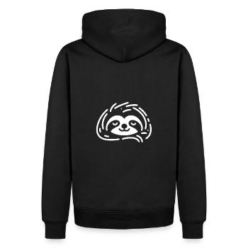 Süßes schläfriges Faultier cool bleiben - Männer Premium Bio Hoodie - Schwarz - Hinten - Nico (187cm)