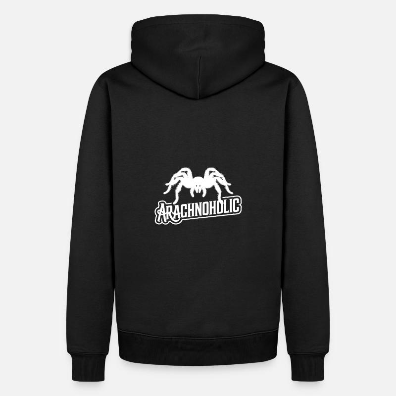 Arachnoholic große haarige Spinne Silhouette - Männer Premium Bio Hoodie - Schwarz