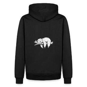 Süßes schläfriges Faultier - Männer Premium Bio Hoodie - Schwarz - Hinten - Nico (187cm)