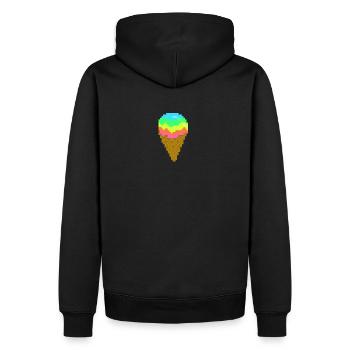 Eis - Männer Premium Bio Hoodie - Schwarz - Hinten - Nico (187cm)