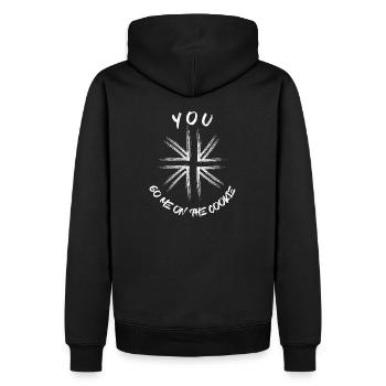 You go me on the Cookie - Men’s Premium Organic Hoodie - black - Back - Nico (187cm)