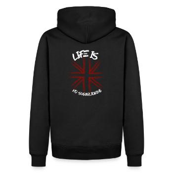 La vie n’est pas un léchage de sucre - Sweat à capuche Premium bio Homme - noir - Dos - Nico (187cm)