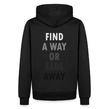 Trouver un moyen ou disparaître - Sweat à capuche Premium bio Homme - noir - Dos - Nico (187cm)