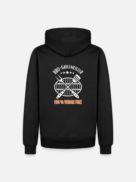 BBQ Grill Master 100% veganistisch vrij - Mannen Premium Bio hoodie - zwart