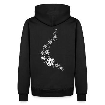 Schneeflocken Glitzer Eis Frost Wolke Winter Motiv - Männer Premium Bio Hoodie - Schwarz - Hinten - Nico (187cm)