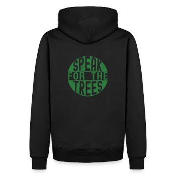 Sprich für die Bäume Tag der Erde Rette die Erde - Männer Premium Bio Hoodie - Schwarz - Hinten - Nico (187cm)