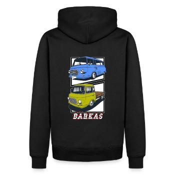 barkas B1000 Bus Platform - Men’s Premium Organic Hoodie - black - Back - Nico (187cm)