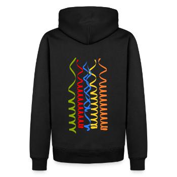 Karneval Kostüm Faschingskostüm Luftschlangen bunt - Männer Premium Bio Hoodie - Schwarz - Hinten - Nico (187cm)