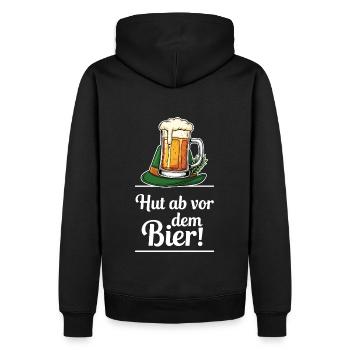 Chapeau bas à la bière ! - Sweat à capuche Premium bio Homme - noir - Dos - Nico (187cm)