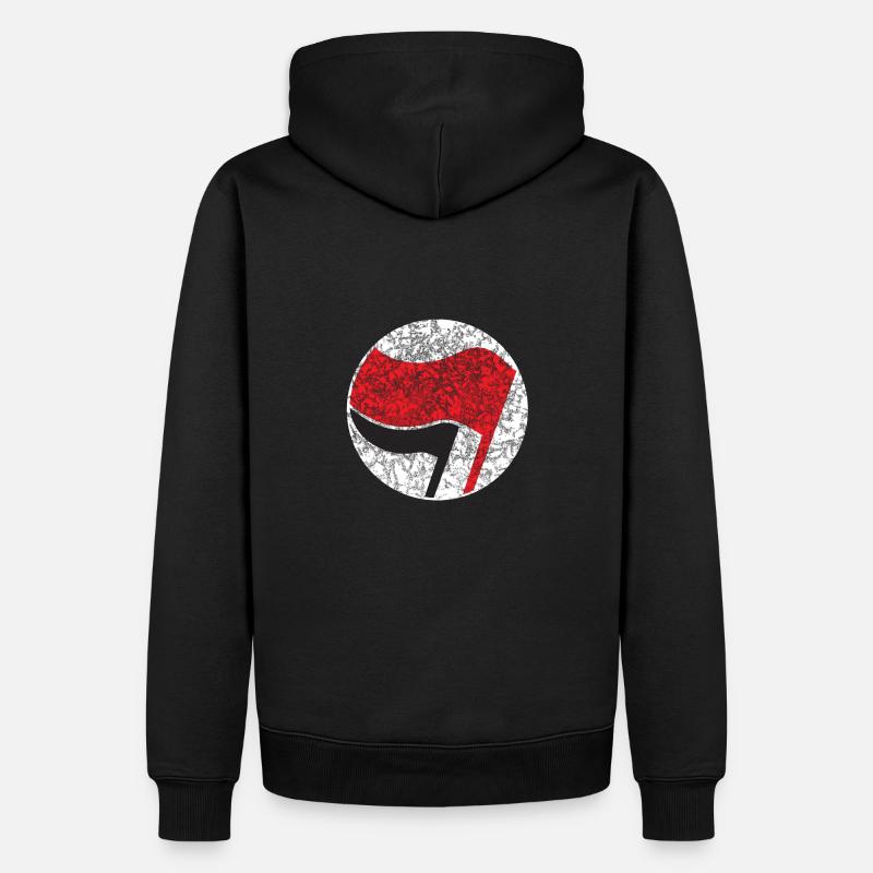 drapeau antifa gauche - Sweat à capuche Premium bio Homme - noir