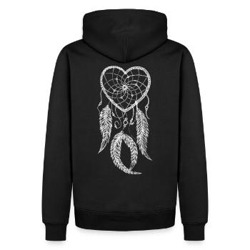 Traumfänger - Männer Premium Bio Hoodie - Schwarz - Hinten - Nico (187cm)
