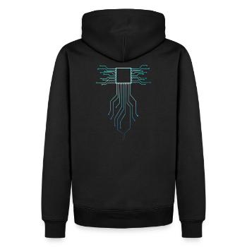 CPU PRINTED CIRCUIT BOARD - Men’s Premium Organic Hoodie - black - Back - Nico (187cm)