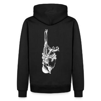 Oiseau - Sweat à capuche Premium bio Homme - noir - Dos - Nico (187cm)