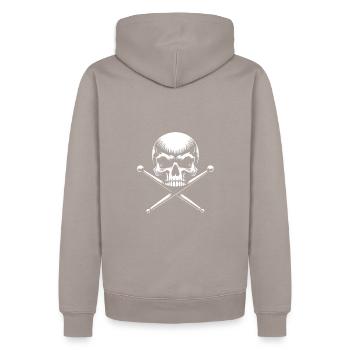 Crâne et pilons croisés - Sweat à capuche Premium bio Homme - taupe - Dos - Nico (187cm)