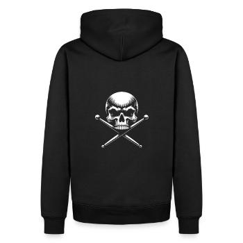 Crâne et pilons croisés - Sweat à capuche Premium bio Homme - noir - Dos - Nico (187cm)