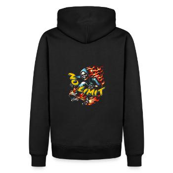 No Limit Skull Skeleton on Skateboard - Men’s Premium Organic Hoodie - black - Back - Nico (187cm)