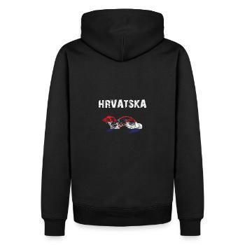 Nation-Design Hrvatska Kuna - b9y - Männer Premium Bio Hoodie - Schwarz - Hinten - Nico (187cm)