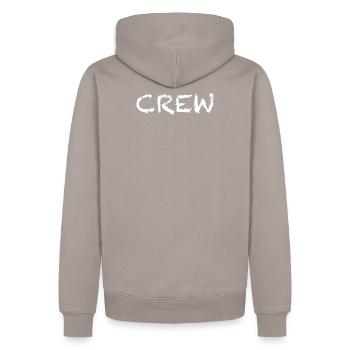crew - Männer Premium Bio Hoodie - Taupe - Hinten - Nico (187cm)