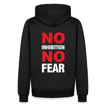 T-shirt audacieux et intrépide - Sweat à capuche Premium bio Homme - noir - Dos - Nico (187cm)
