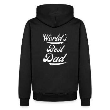 World's Best Dad-Welt bester Vater - Männer Premium Bio Hoodie - Schwarz - Hinten - Nico (187cm)