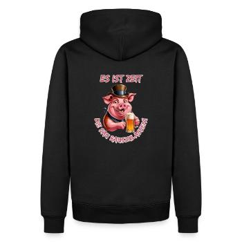 Es ist Zeit die Sau Rauszulassen!-Coole Party Sau - Männer Premium Bio Hoodie - Schwarz - Hinten - Nico (187cm)