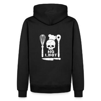No Limit Skull Cooking - Männer Premium Bio Hoodie - Schwarz - Hinten - Nico (187cm)