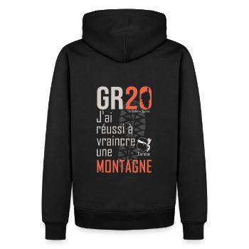 GR20 GR 20 randonnée gr 20 marcher montagne corse - Sweat à capuche Premium bio Homme - noir - Dos - Nico (187cm)