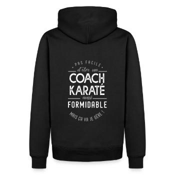 coach karaté formidable cadeau Karaté - Sweat à capuche Premium bio Homme - noir - Dos - Nico (187cm)