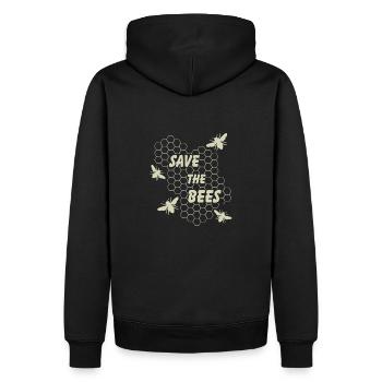 Save the Bees | Rettet die Bienen - Männer Premium Bio Hoodie - Schwarz - Hinten - Nico (187cm)