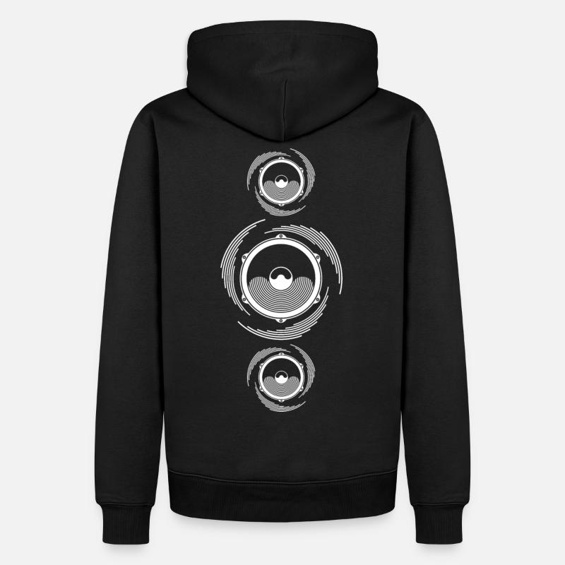 Spirale Son Haut-parleur basse - Sweat à capuche Premium bio Homme - noir