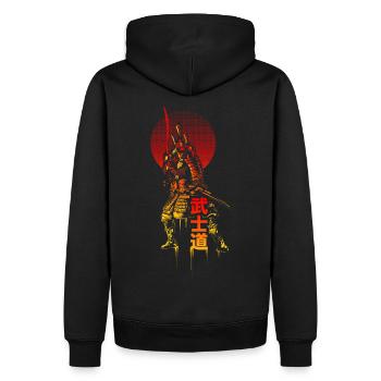 samouraï - Sweat à capuche Premium bio Homme - noir - Dos - Nico (187cm)