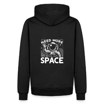 Ich brauche mehr Raum Freiraum Astronaut winkt - Männer Premium Bio Hoodie - Schwarz - Hinten - Nico (187cm)