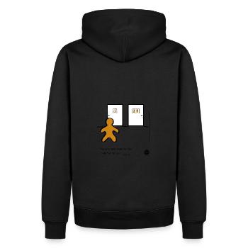 Fury G. Brave gingerbread, no one gets left behind - Men’s Premium Organic Hoodie - black - Back - Nico (187cm)